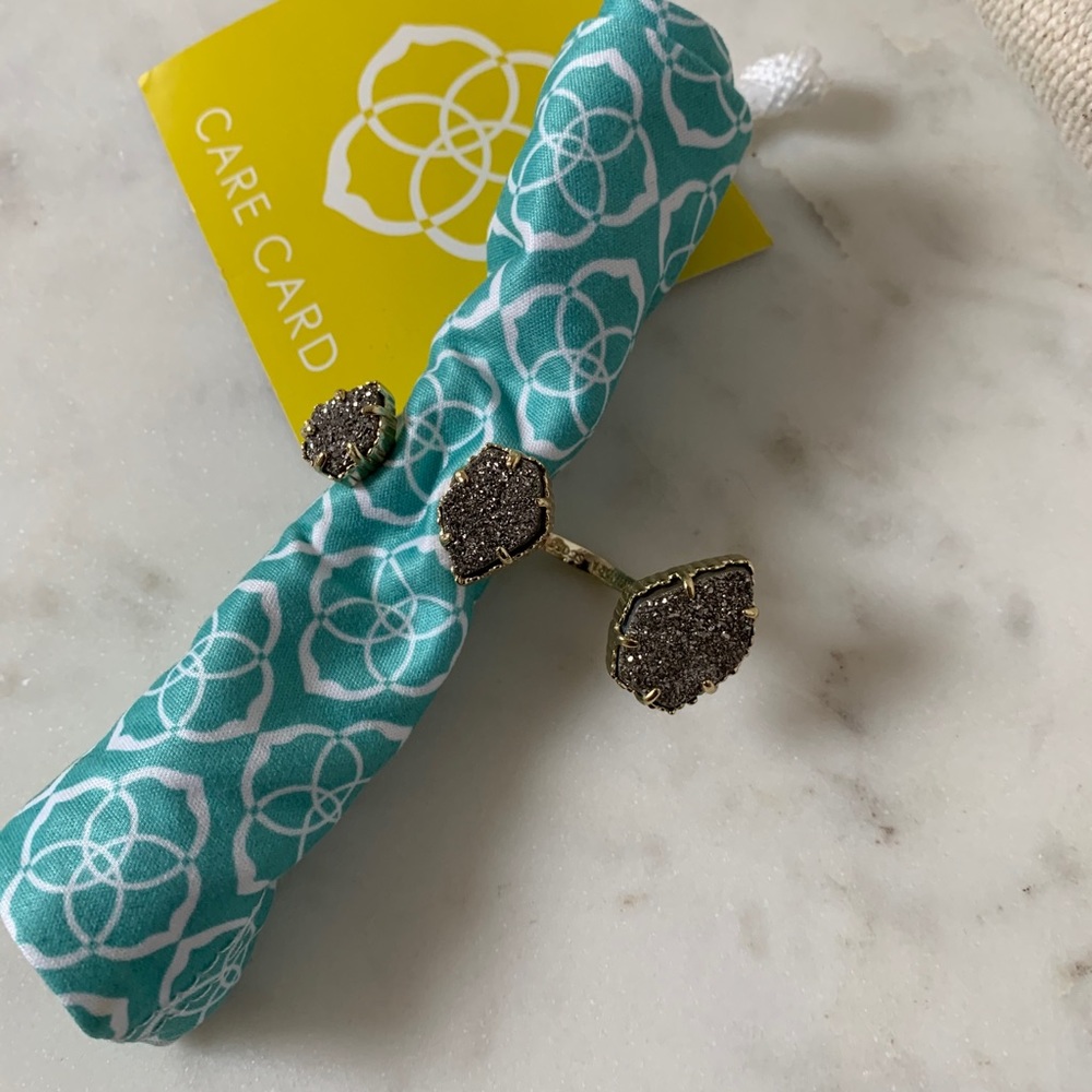 Kendra Scott Naomi ring s/m gold/platinum drusy